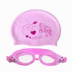 Silicone swimming glasses and hats